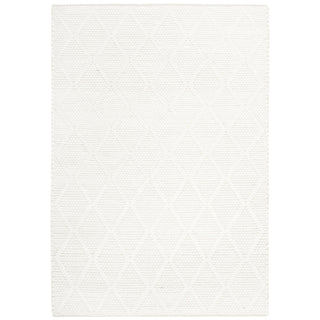 Hand-Woven Area Rug, 6 x 9 ft in Ivory Wool and Viscose