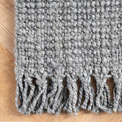 Hand Woven Area Rug, 8'6" x 11'6" in Gray