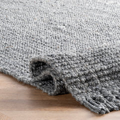Hand Woven Area Rug, 8'6" x 11'6" in Gray