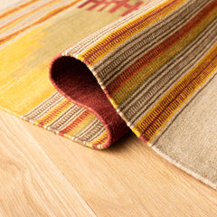 Hand-Woven Area Rug, 8 x 10 ft with Red and Orange Southwestern Pattern