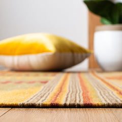 Hand-Woven Area Rug, 8 x 10 ft with Red and Orange Southwestern Pattern