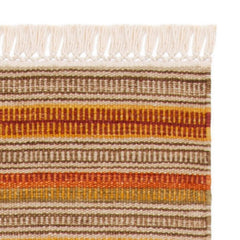Hand-Woven Area Rug, 8 x 10 ft with Red and Orange Southwestern Pattern