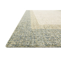 Hand Woven Area Rug in Olive Wool, 7 ft 9 in x 9 ft 9 in