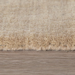 Hand Woven Indoor Area Rug, 8 Ft x 11 Ft in Beige Wool