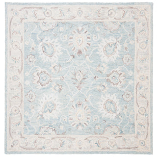 Hand-Woven Wool Area Rug, 6 Ft Square, Beige