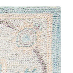 Hand-Woven Wool Area Rug, 6 Ft Square, Beige