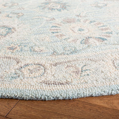 Hand-Woven Wool Area Rug, 6 Ft Square, Beige