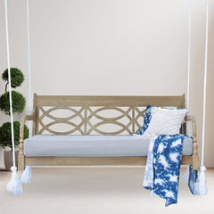 Hanging Porch Swing, Solid Mahogany Frame with Oyster Cushion