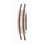 Hardwired Dimmable Armed Sconce in Bronze with Frosted Glass Shade