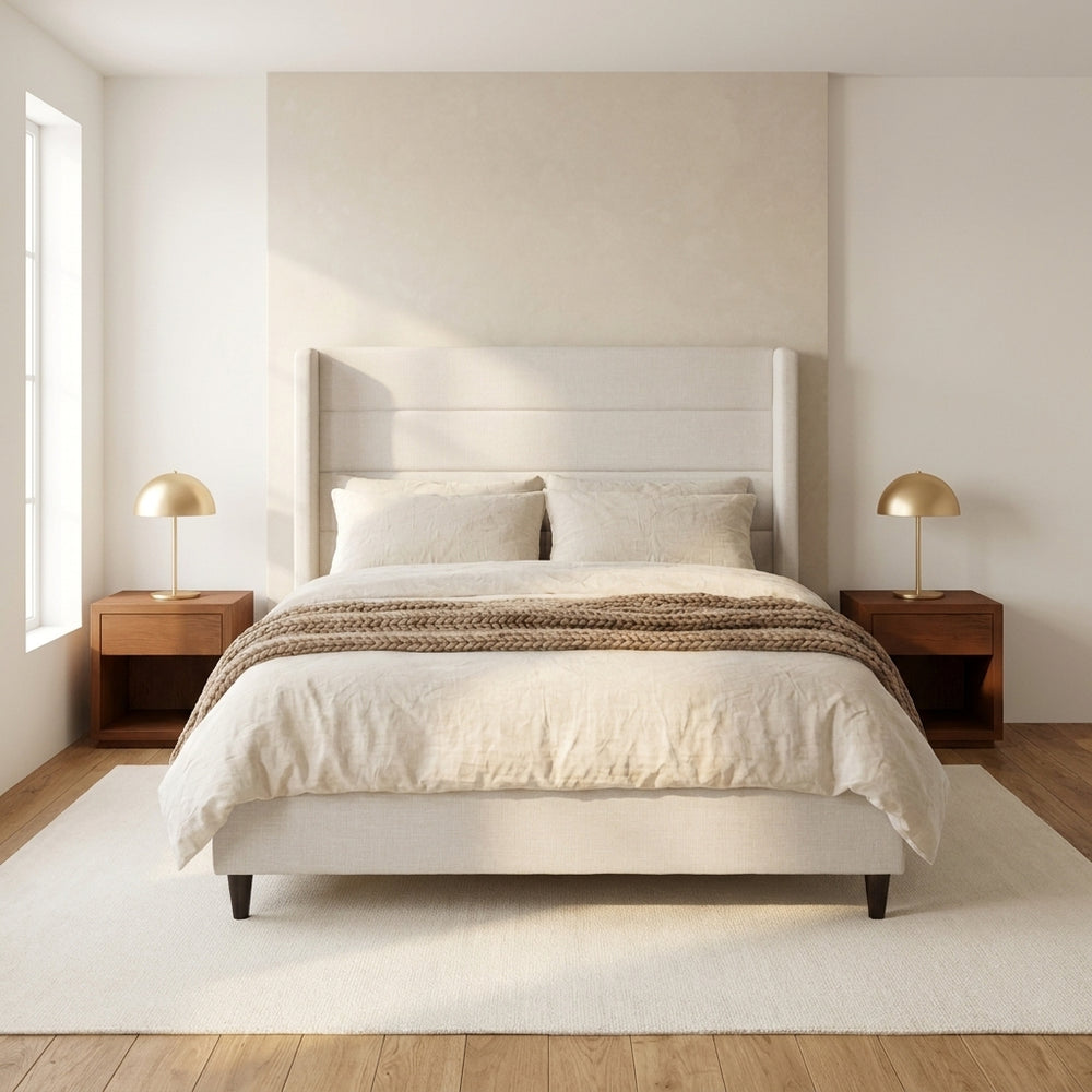 Grevane Haven Upholstered Wingback Bed