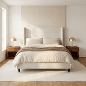 Grevane Haven Upholstered Wingback Bed - styled in a bedroom
