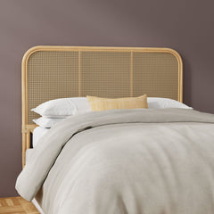 Headboard, Full Size, Open-Frame Wicker Rattan Design