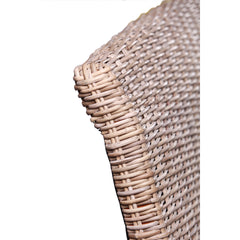 Headboard, King, Gray Rattan Weave with Solid Mahogany Frame