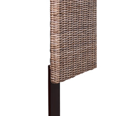 Headboard, King, Gray Rattan Weave with Solid Mahogany Frame