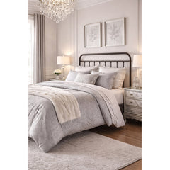 Headboard, King, Oiled Bronze with Steel Frame