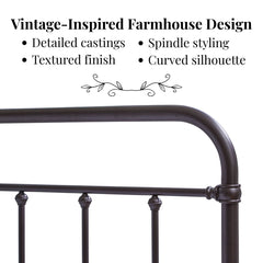 Headboard, King, Oiled Bronze with Steel Frame