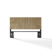 Headboard, Queen, Natural Handwoven Banana Leaf with Mahogany Feet