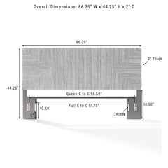Headboard, Queen, Natural Handwoven Banana Leaf with Mahogany Feet