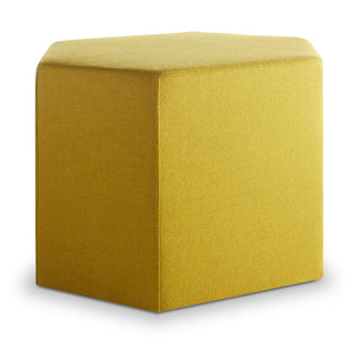 Hexagon Seat with Padded Wood Frame in Citron