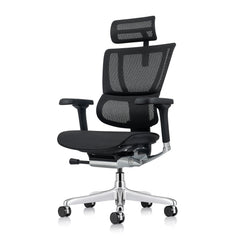 High Back Mesh Office Chair with Adjustable Headrest in Black