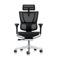 High Back Mesh Office Chair with Adjustable Headrest in Black