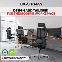 High Back Mesh Office Chair with Adjustable Headrest in Black