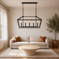 In a living room | the same pendant hanging above a living-room coffee table