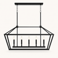 Front | studio front of the matte black cage frame and five candelabra sockets