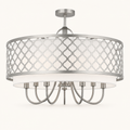 Front | studio front of the nickel lattice drum, white shade, and six arms