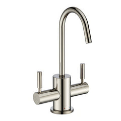 Hot and Cold Water Dispenser Faucet, Swivel Spout, 2 Handles, Brass, Polished Nickel