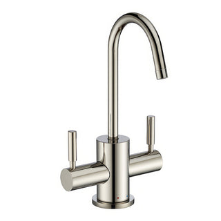 Hot and Cold Water Dispenser Faucet, Swivel Spout, 2 Handles, Brass, Polished Nickel