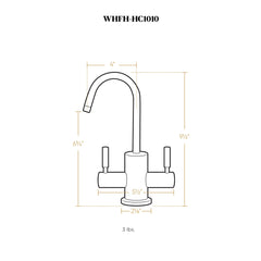 Hot and Cold Water Dispenser Faucet, Swivel Spout, 2 Handles, Brass, Polished Nickel