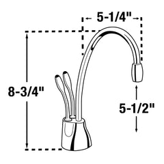 Hot and Cold Water Dispenser, Indulge, Low Arc, Brass, Brushed Bronze