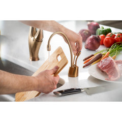Hot and Cold Water Dispenser, Indulge, Low Arc, Brass, Brushed Bronze