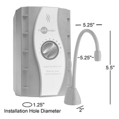 Hot Water Dispenser, Deck Mount, Single Lever Handle, Brass, Satin Nickel