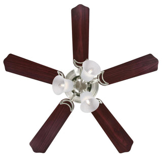Hugger-Mount Ceiling Fan with 3-Light Kit and Frosted Glass Shades