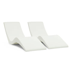 In-Pool Chaise Lounges, Set of 2, White Plastic