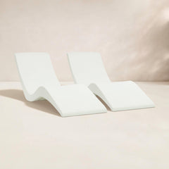 In-Pool Chaise Lounges, Set of 2, White Plastic