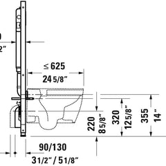 In-Wall Toilet Tank and Carrier, DuraSystem, Dual Flush, White