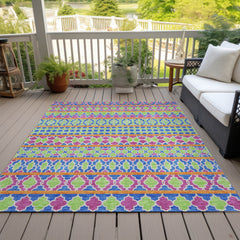 Indoor and Outdoor Area Rug, 8 ft x 10 ft, Blush Polyester