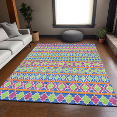 Indoor and Outdoor Area Rug, 8 ft x 10 ft, Blush Polyester