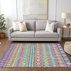 Indoor and Outdoor Area Rug, 8 ft x 10 ft, Blush Polyester
