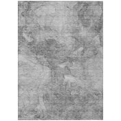 Indoor and Outdoor Area Rug, 8 ft x 10 ft, Gray Polyester