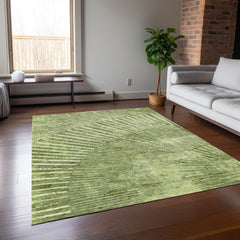 Indoor and Outdoor Area Rug, 8 x 10 ft, Sage Polyester with Non-Skid Backing