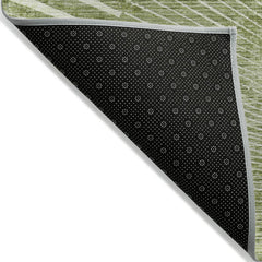 Indoor and Outdoor Area Rug, 8 x 10 ft, Sage Polyester with Non-Skid Backing