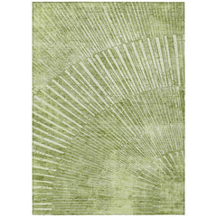 Indoor and Outdoor Area Rug, 8 x 10 ft, Sage Polyester with Non-Skid Backing