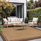 Indoor and Outdoor Area Rug, 9' x 12', Tan Polypropylene