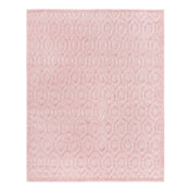 Indoor and Outdoor Area Rug in Pink with Textured Geometric Pattern
