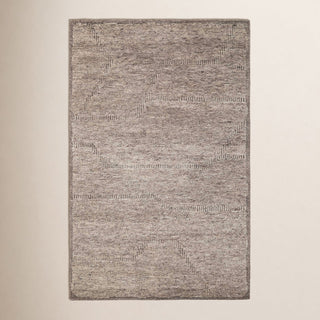 Indoor Area Rug, 3 Ft x 5 Ft, Gray Wool with Cotton Backing