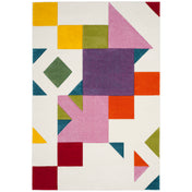 Indoor Area Rug, 6'7" x 9', Multicolor Geometric Pattern